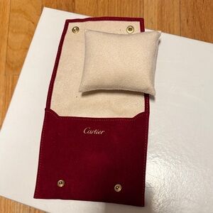 Cartier Red Pouch with Cream Cushion